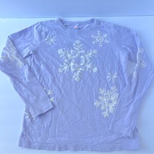 Crewcuts Girls Snowflake Glitter Long Sleeve Tee, Size M (8-9) light purple